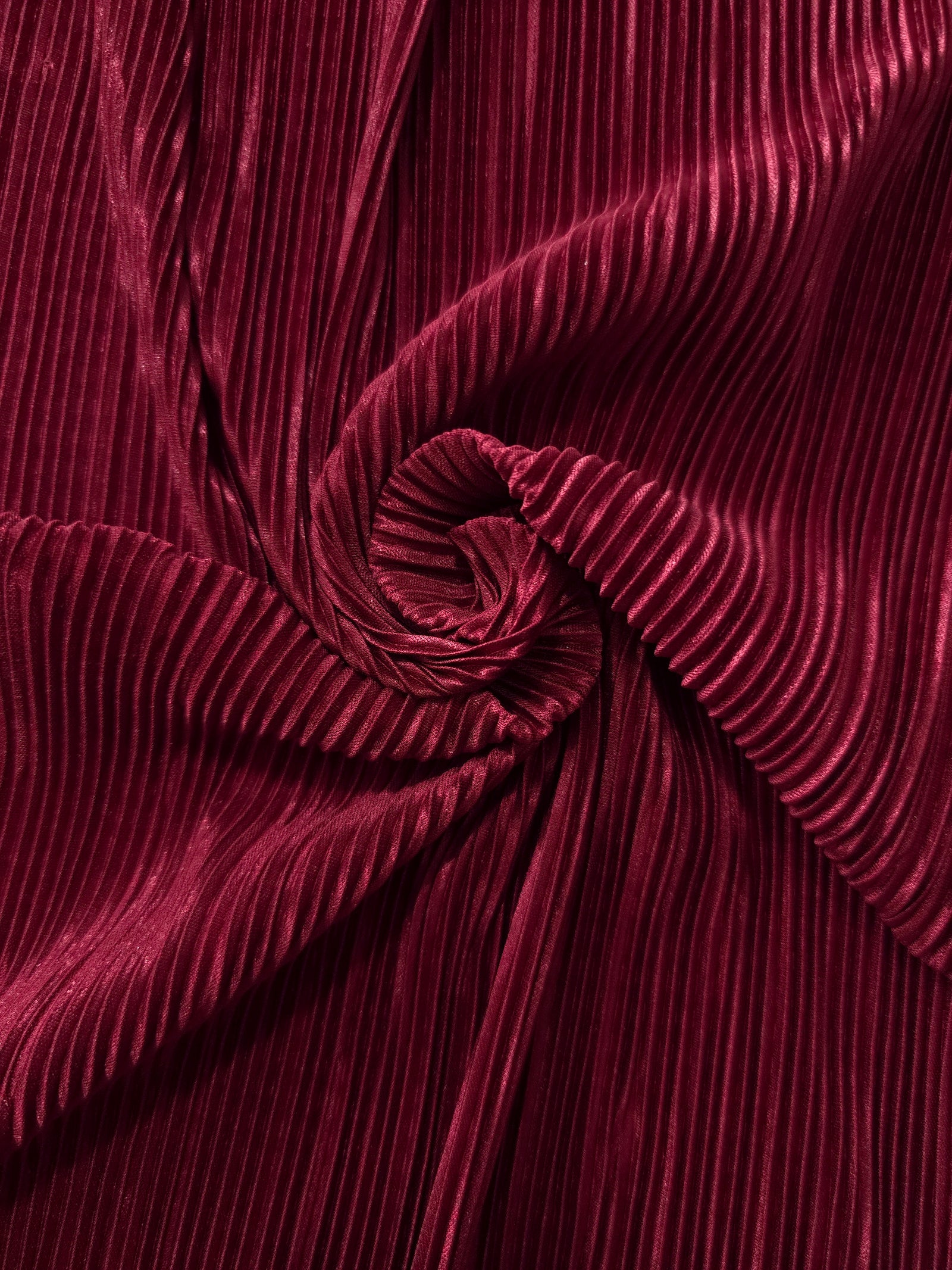 Micro Pleated Stretch Bodre Satin Fabric