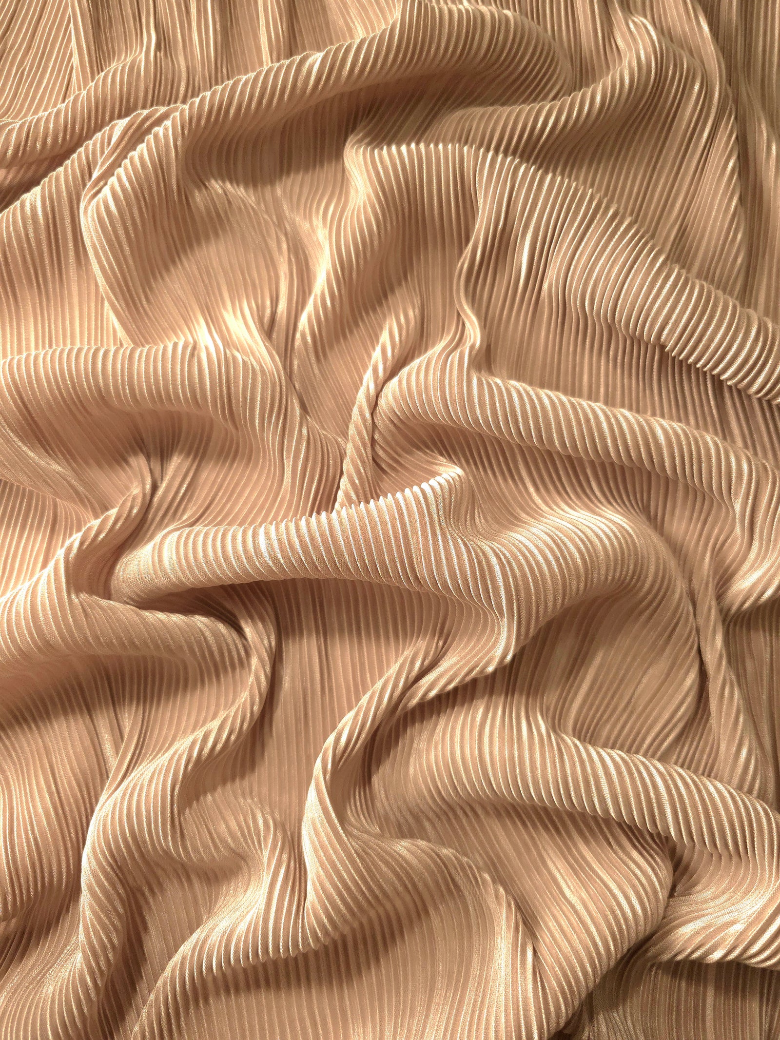 Micro Pleated Stretch Bodre Satin Fabric