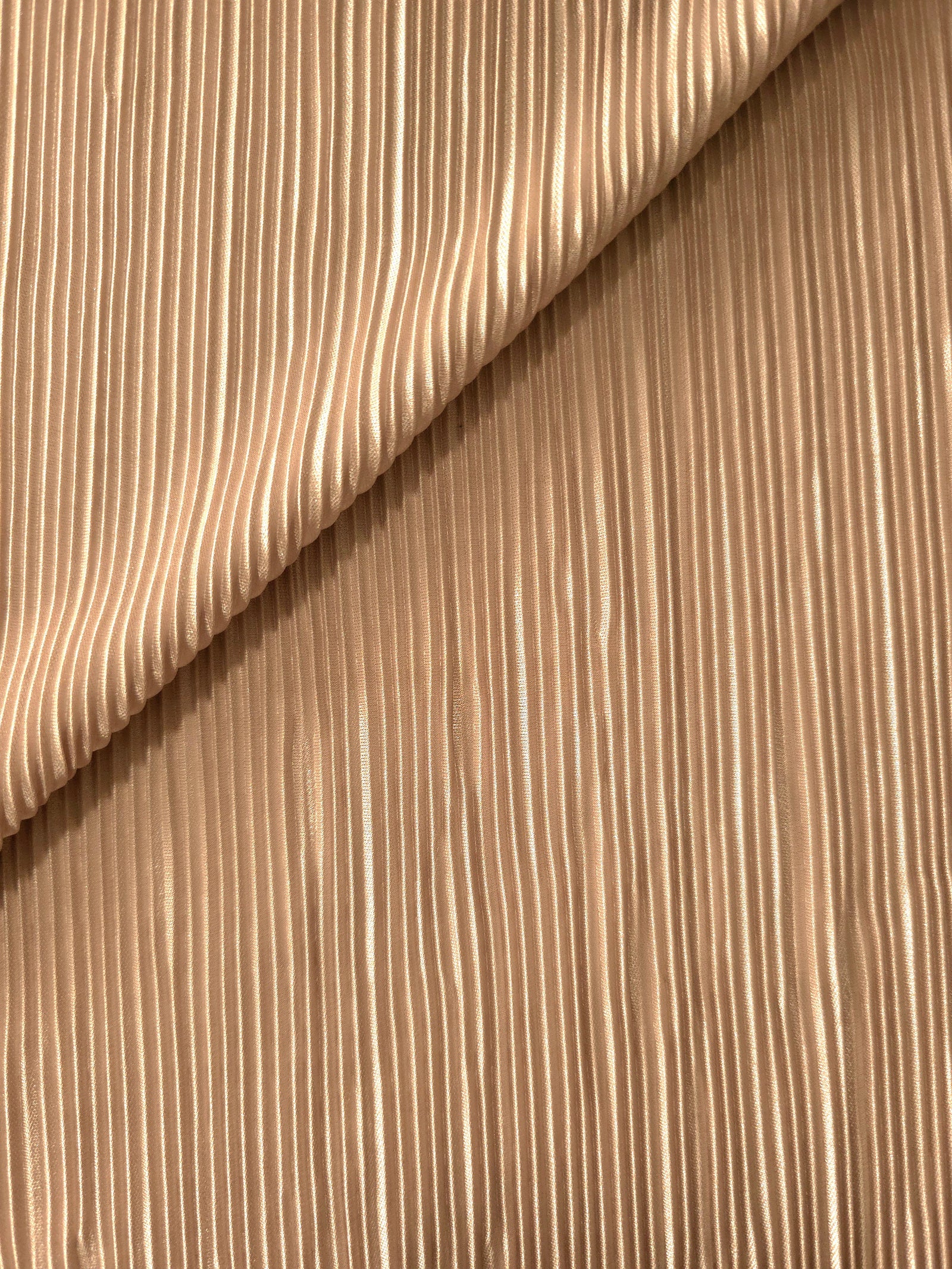 Micro Pleated Stretch Bodre Satin Fabric