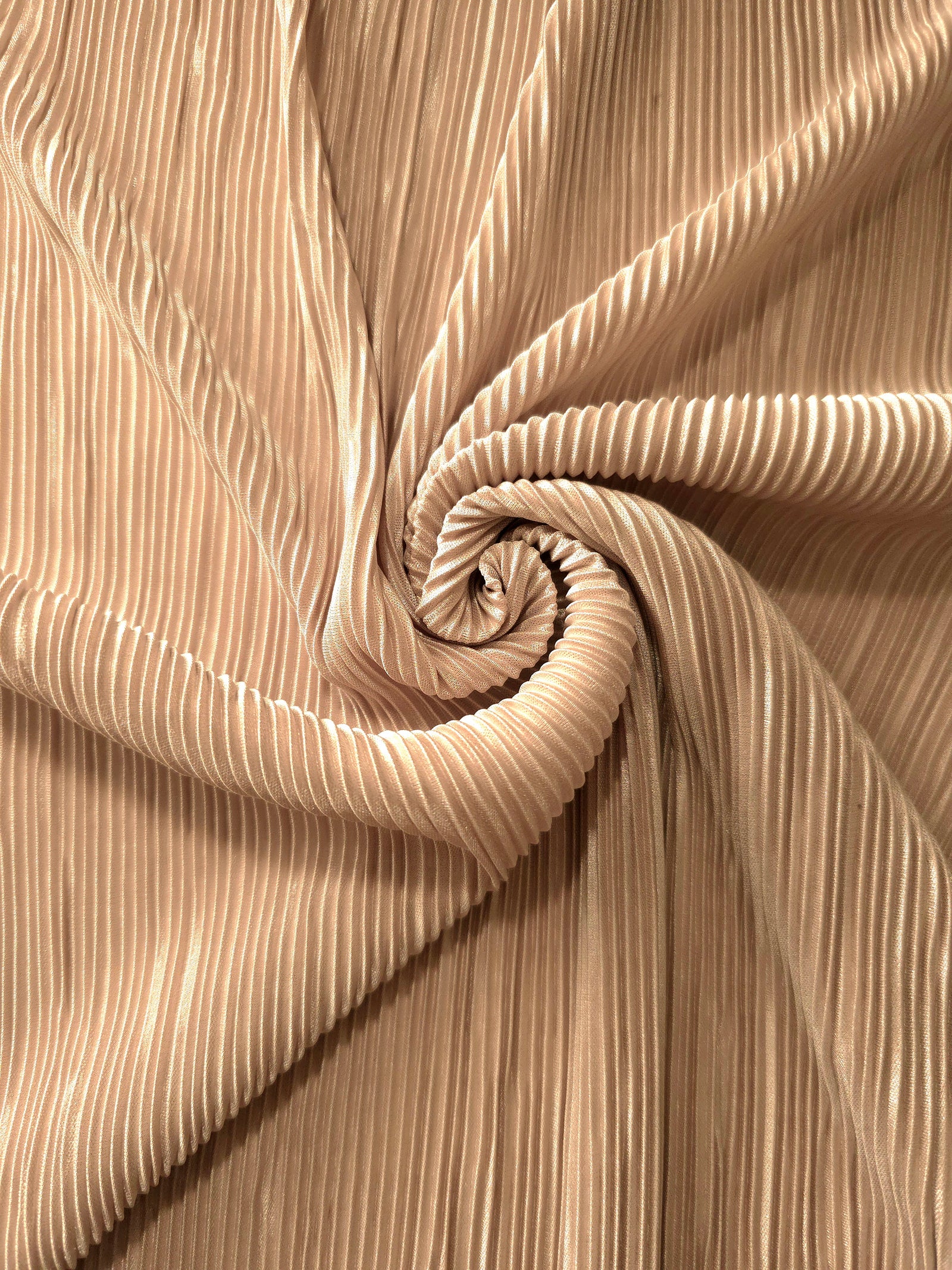 Micro Pleated Stretch Bodre Satin Fabric