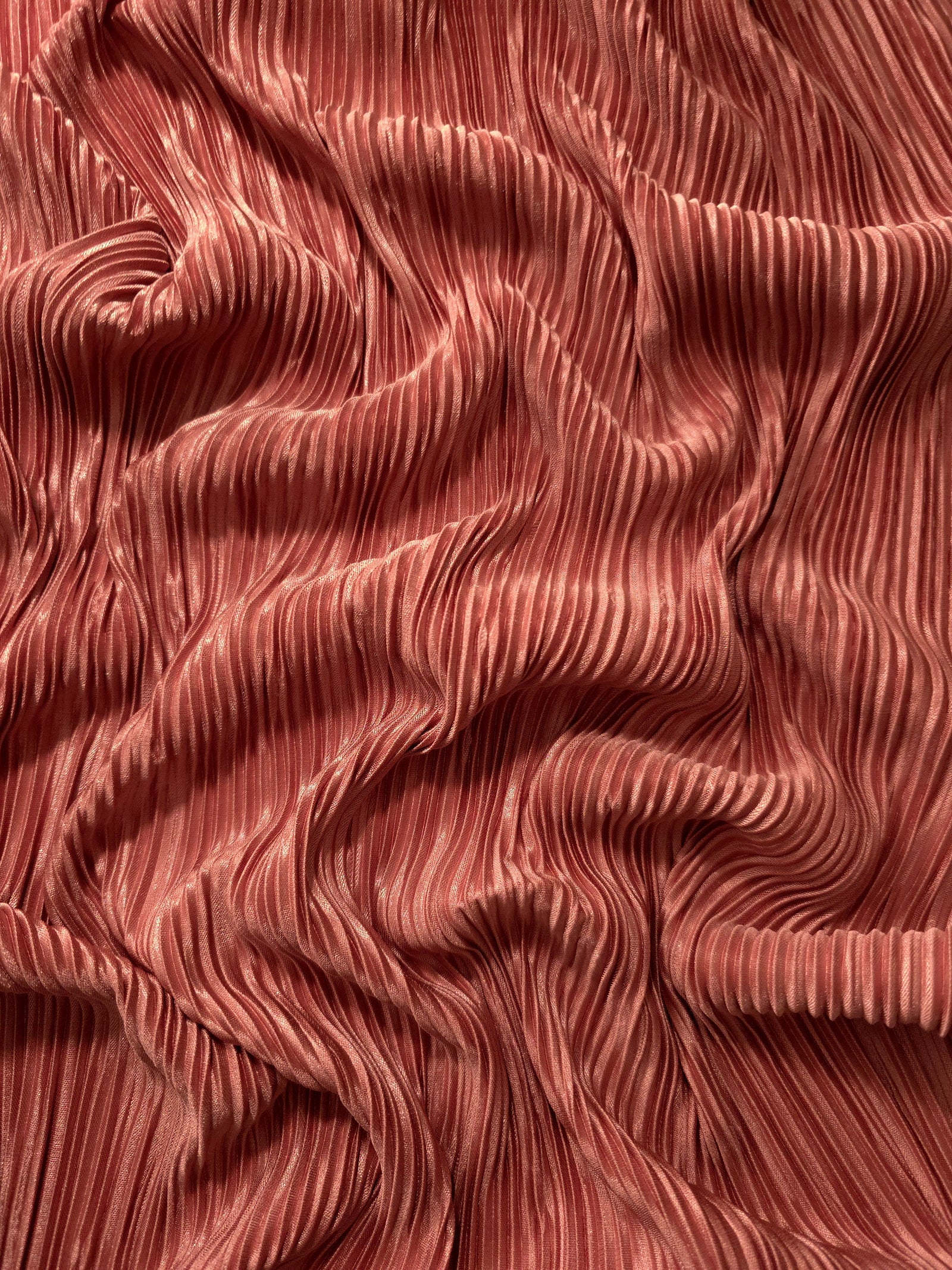 Micro Pleated Stretch Bodre Satin Fabric