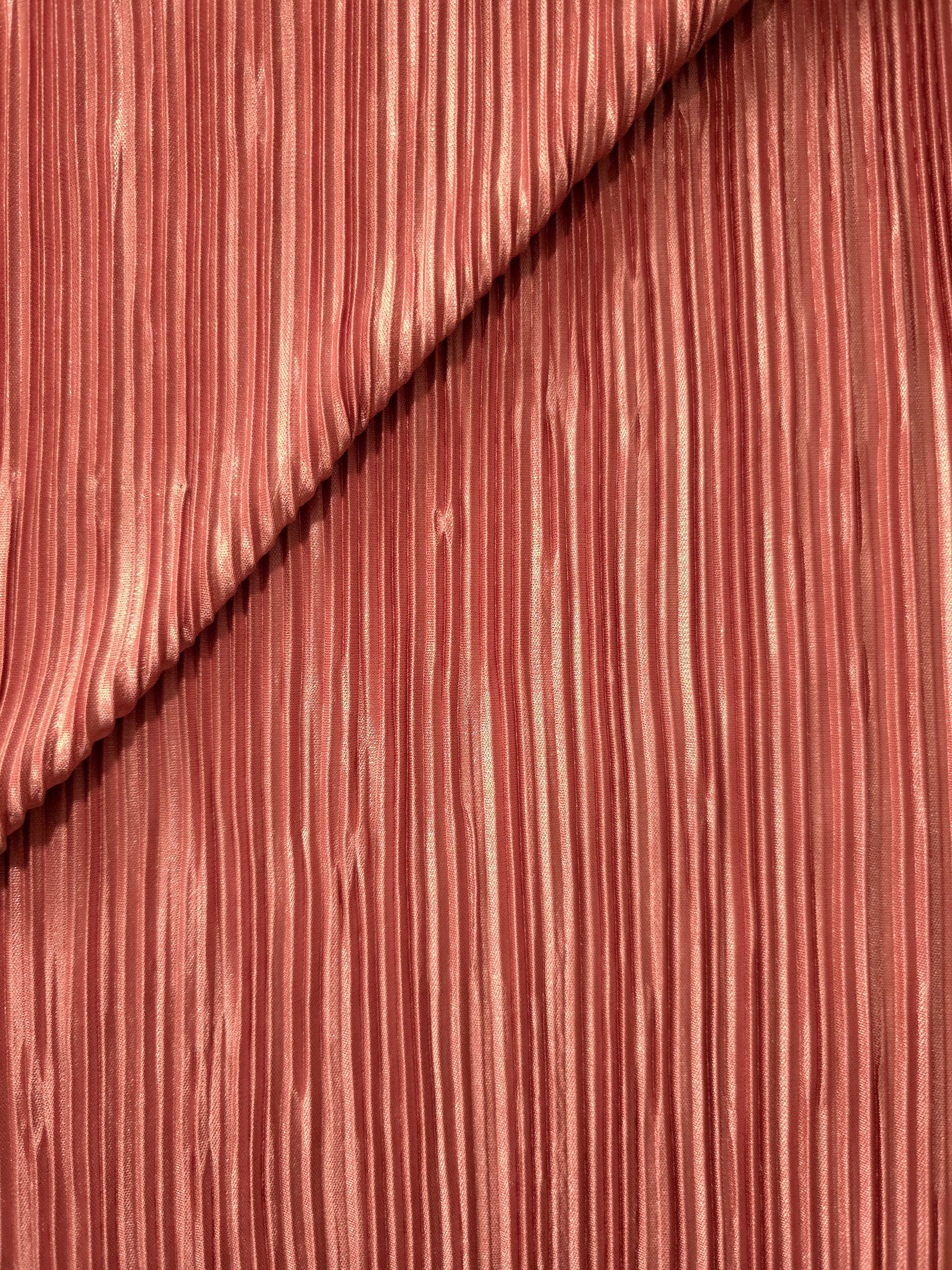 Micro Pleated Stretch Bodre Satin Fabric
