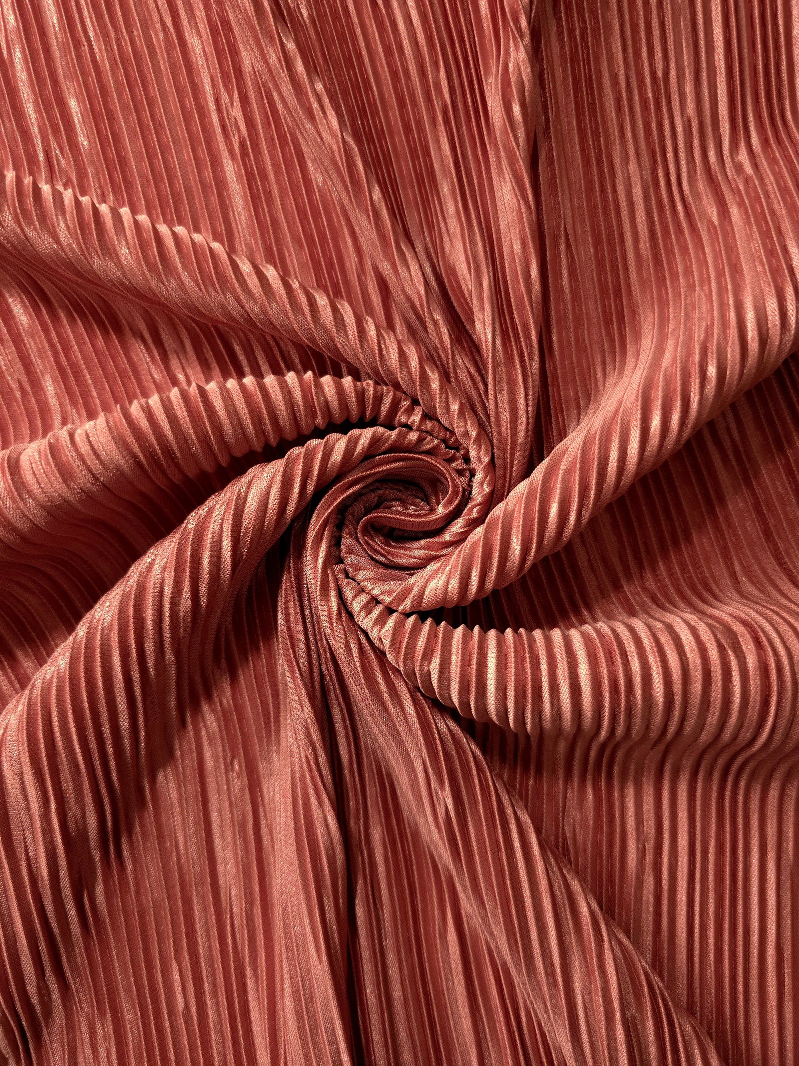 Micro Pleated Stretch Bodre Satin Fabric