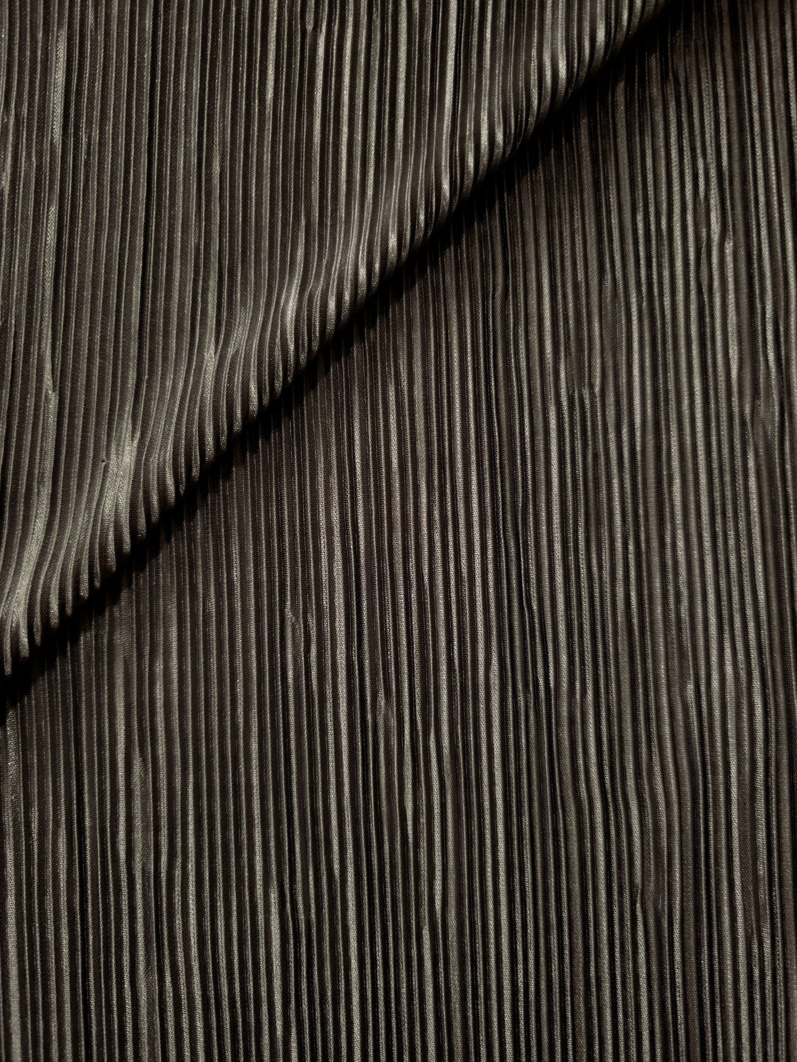 Micro Pleated Stretch Bodre Satin Fabric