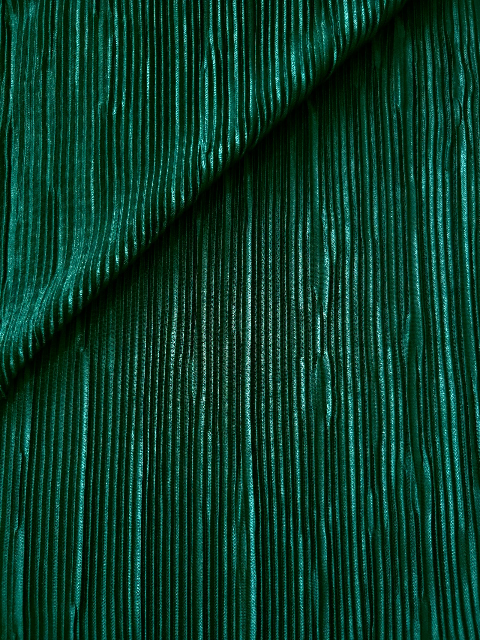 Micro Pleated Stretch Bodre Satin Fabric