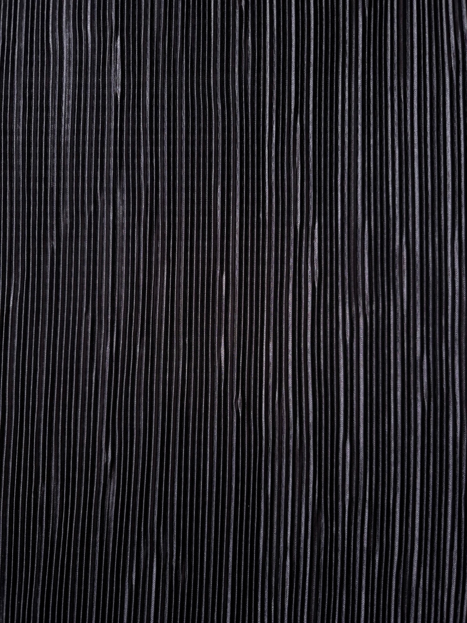 Micro Pleated Stretch Bodre Satin Fabric