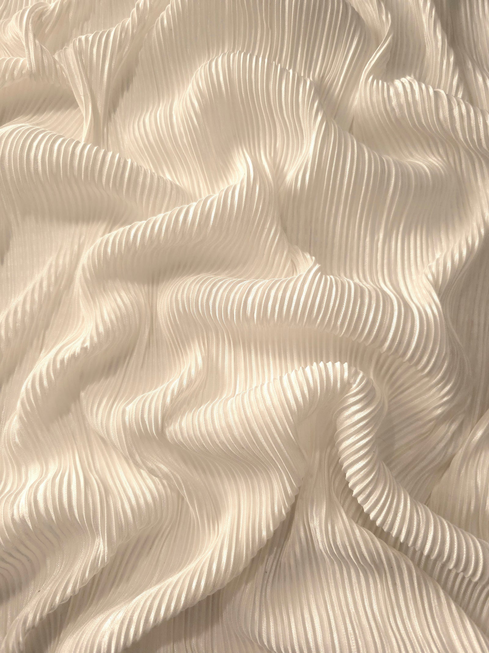 Micro Pleated Stretch Bodre Satin Fabric