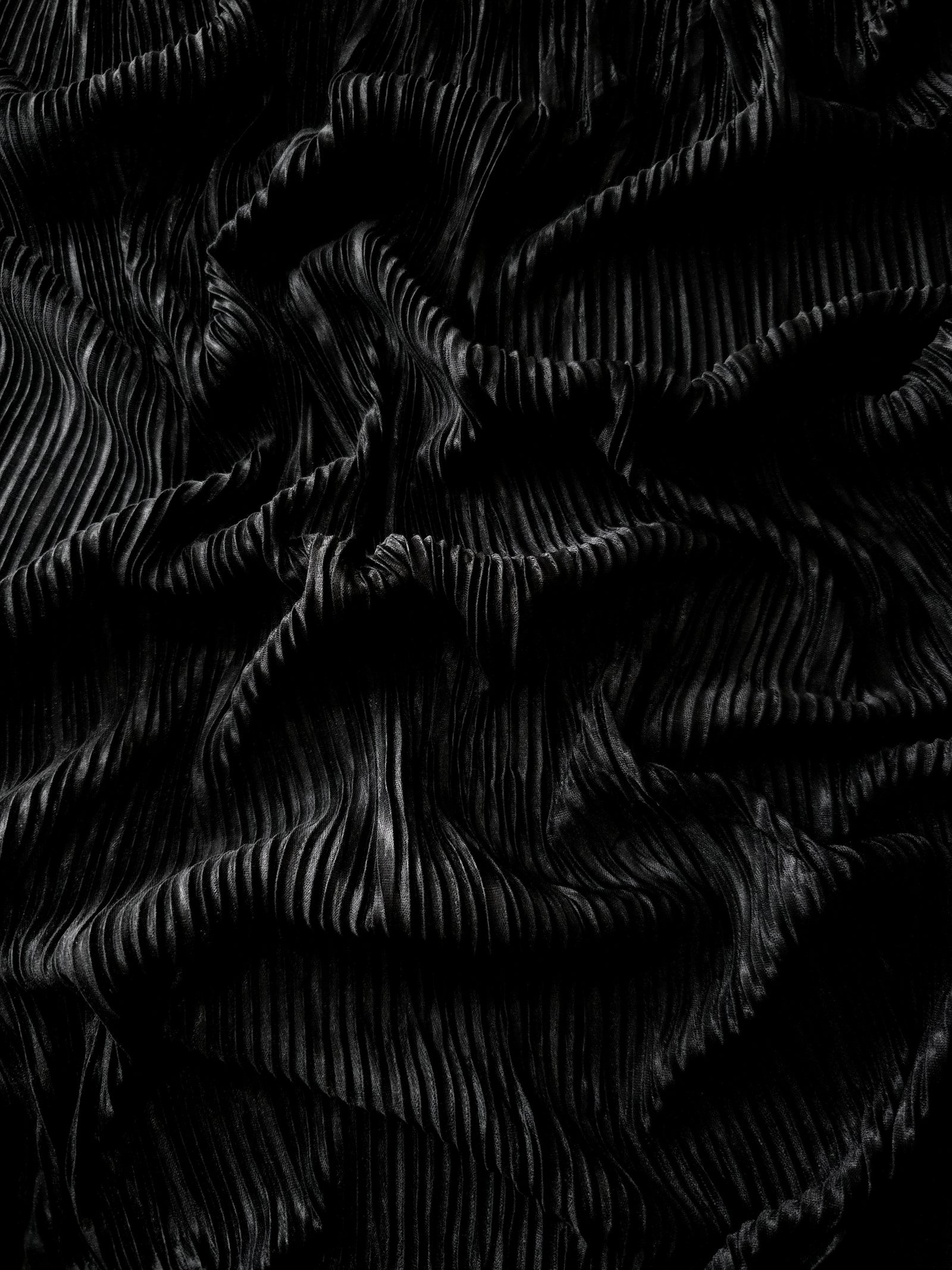 Micro Pleated Stretch Bodre Satin Fabric