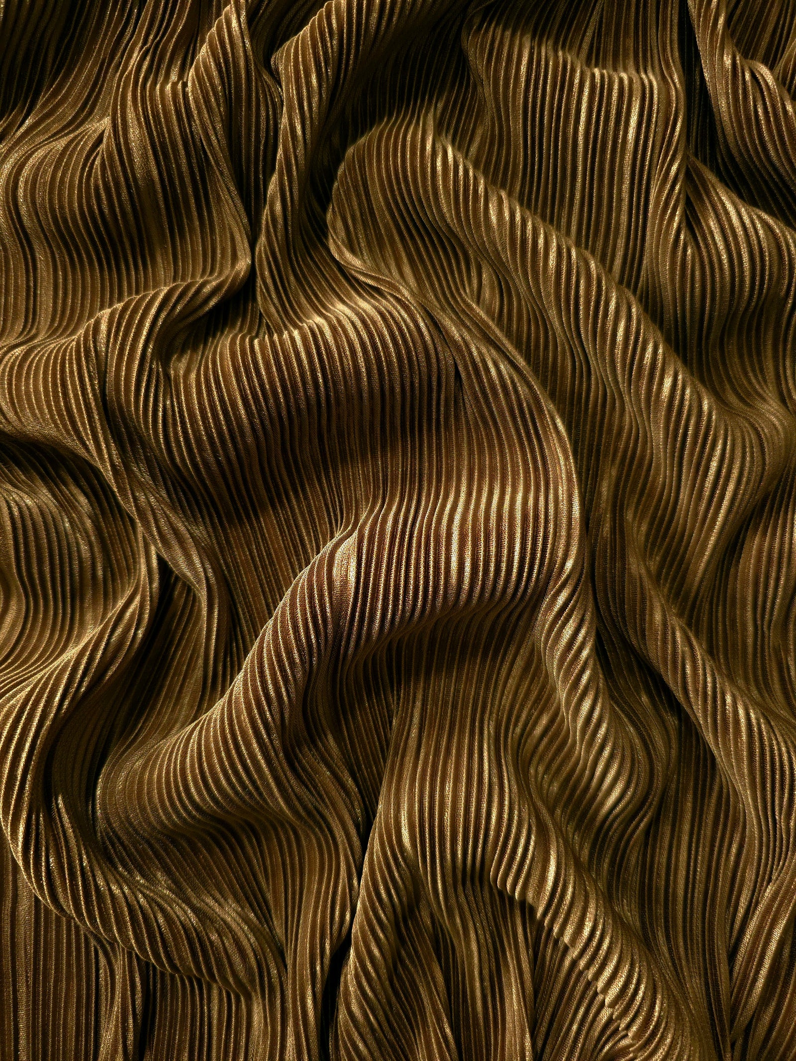 Micro Pleated Stretch Bodre Satin Fabric