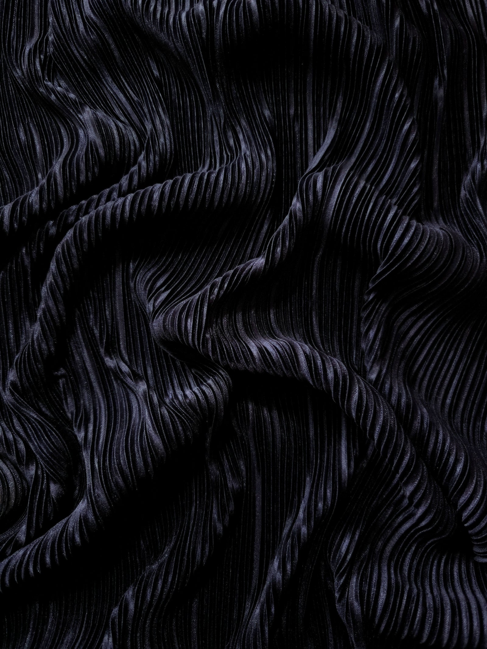 Micro Pleated Stretch Bodre Satin Fabric