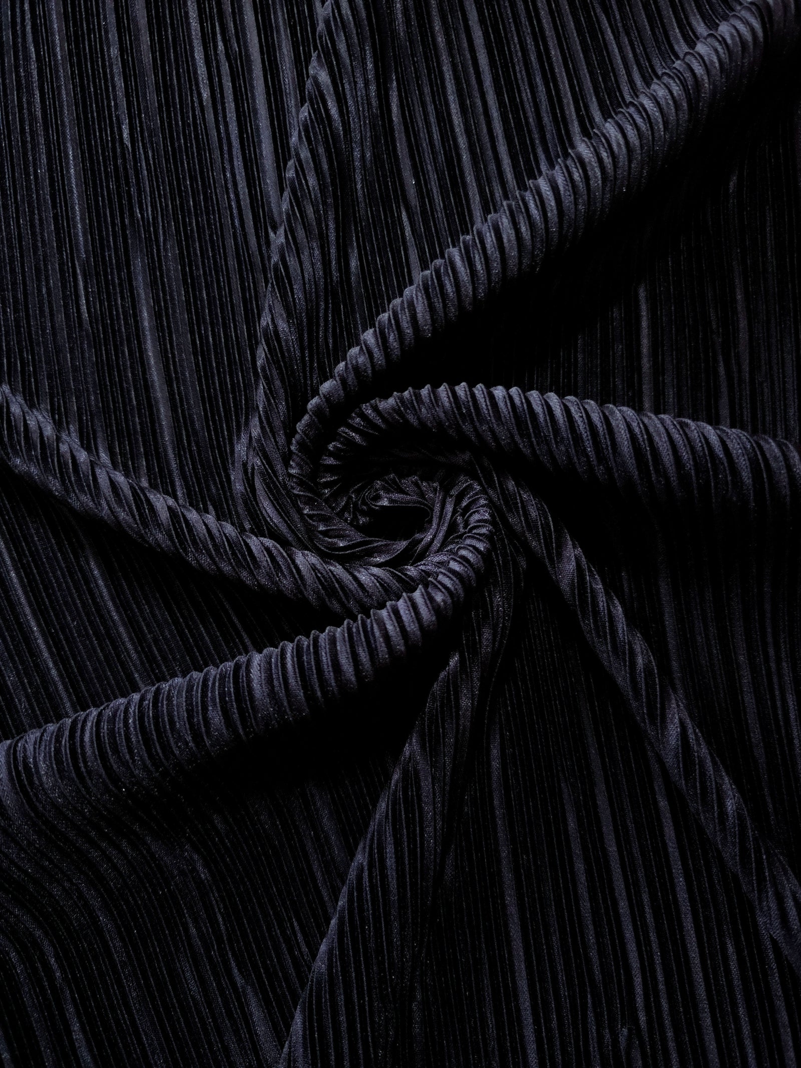 Micro Pleated Stretch Bodre Satin Fabric