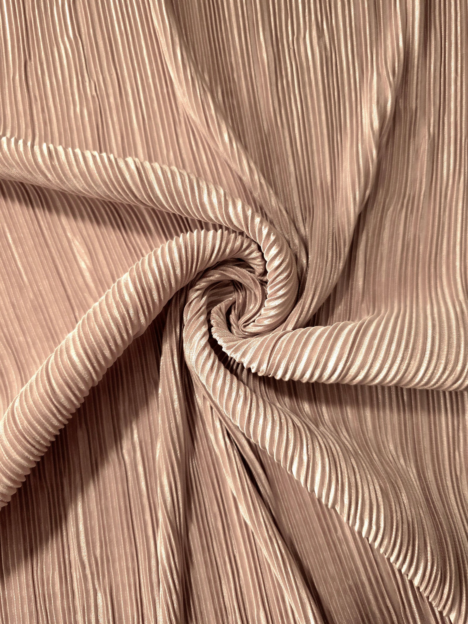 Micro Pleated Stretch Bodre Satin Fabric