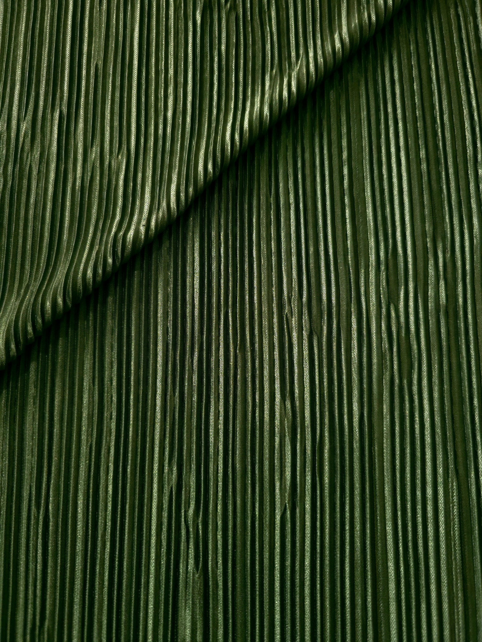Micro Pleated Stretch Bodre Satin Fabric