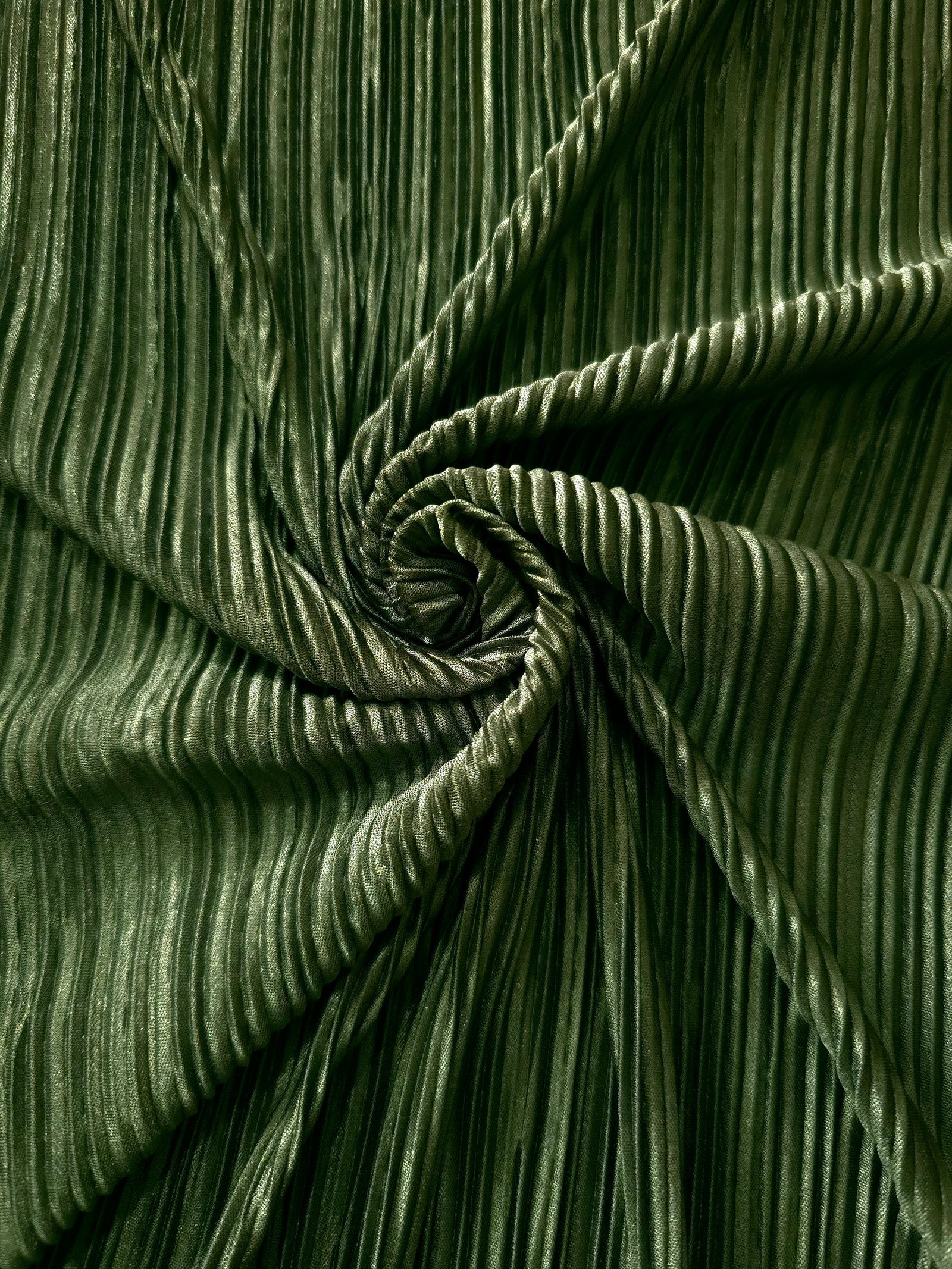 Micro Pleated Stretch Bodre Satin Fabric
