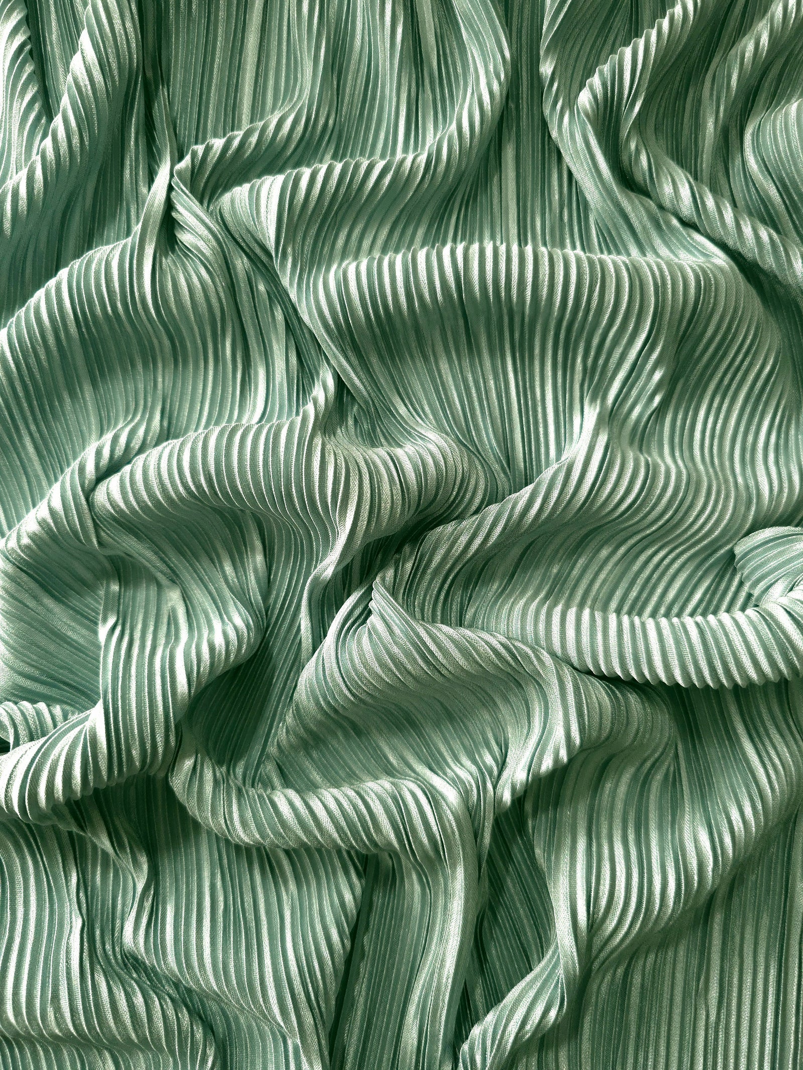 Micro Pleated Stretch Bodre Satin Fabric
