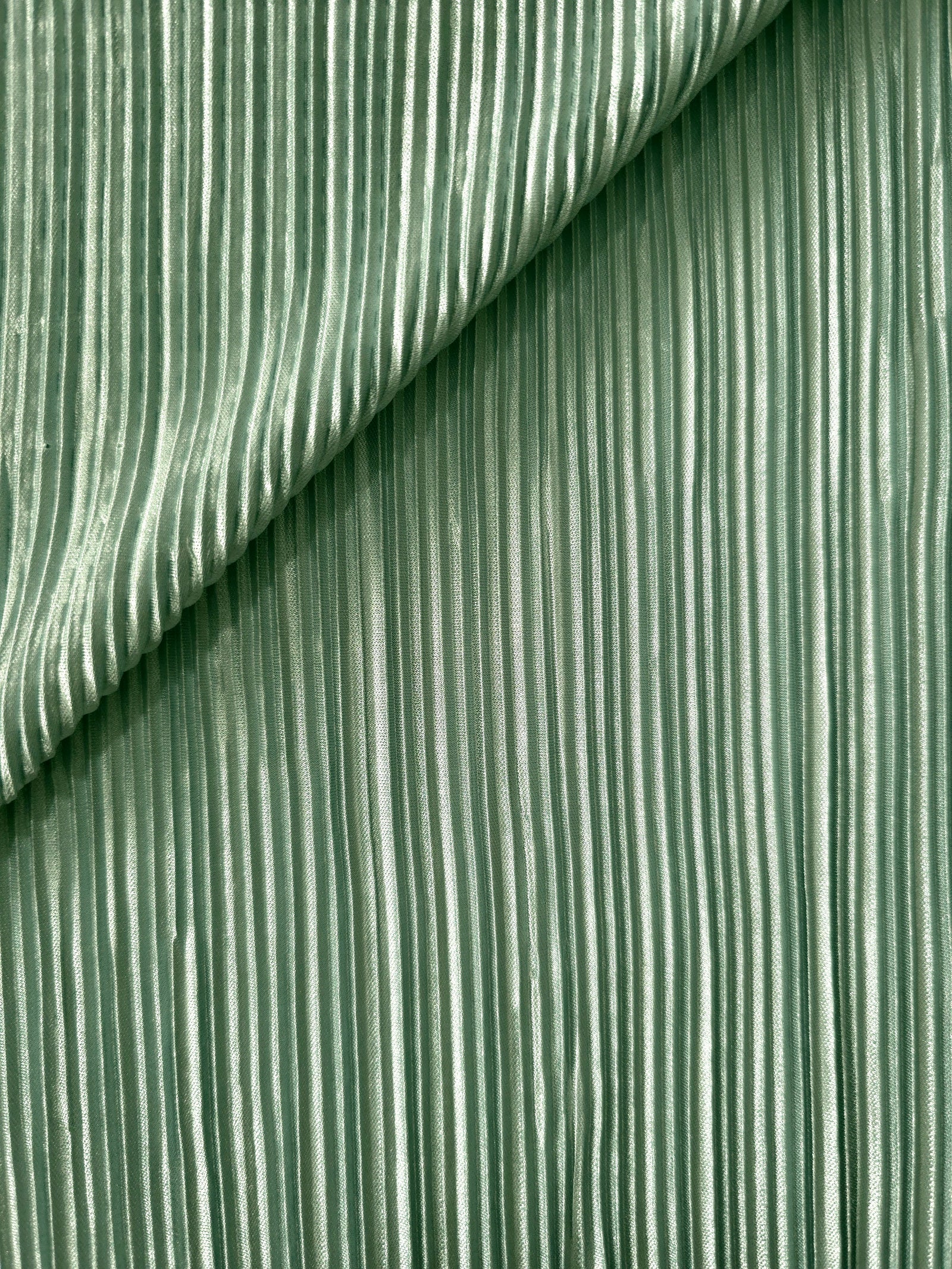 Micro Pleated Stretch Bodre Satin Fabric