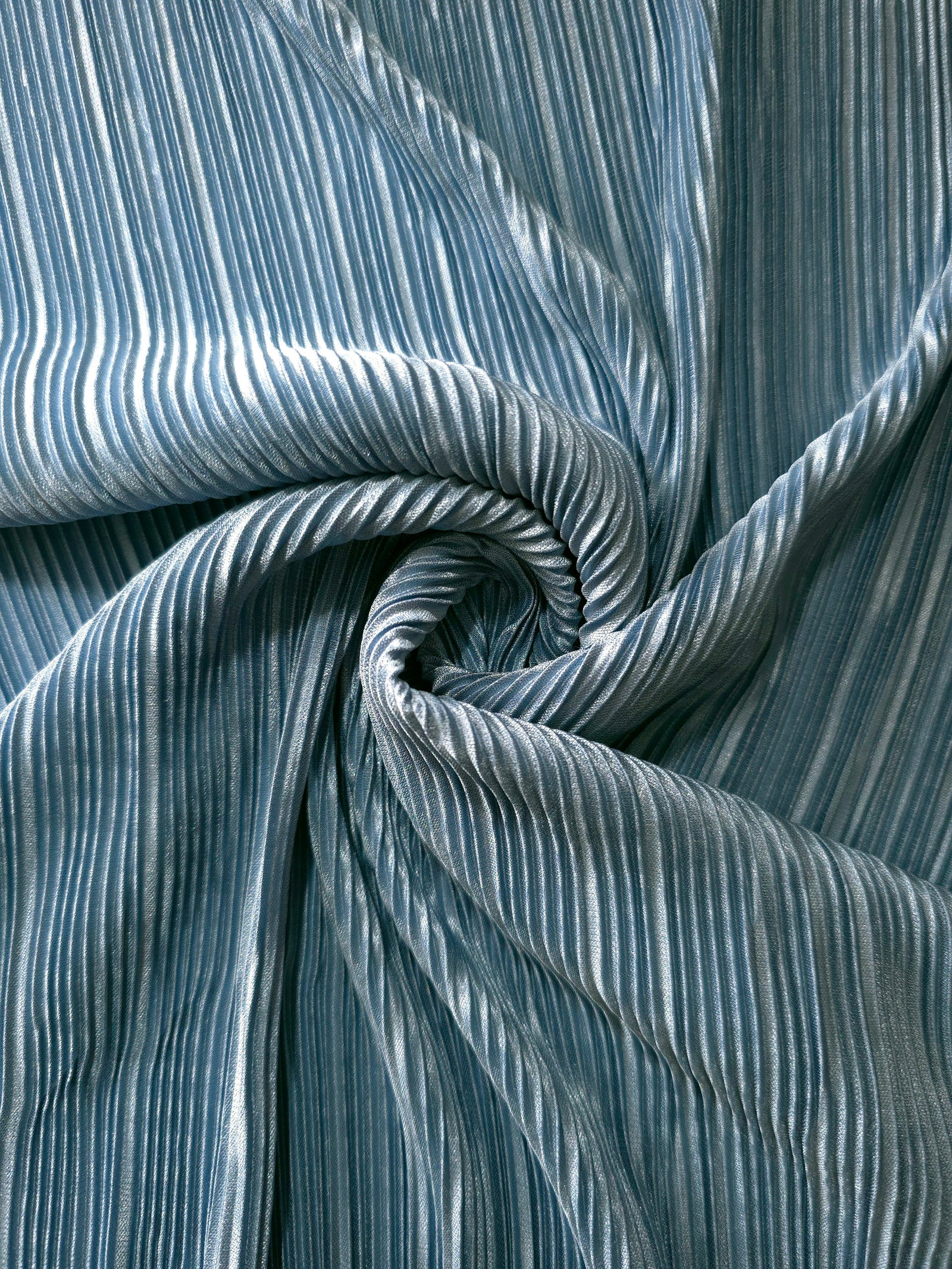 Micro Pleated Stretch Bodre Satin Fabric