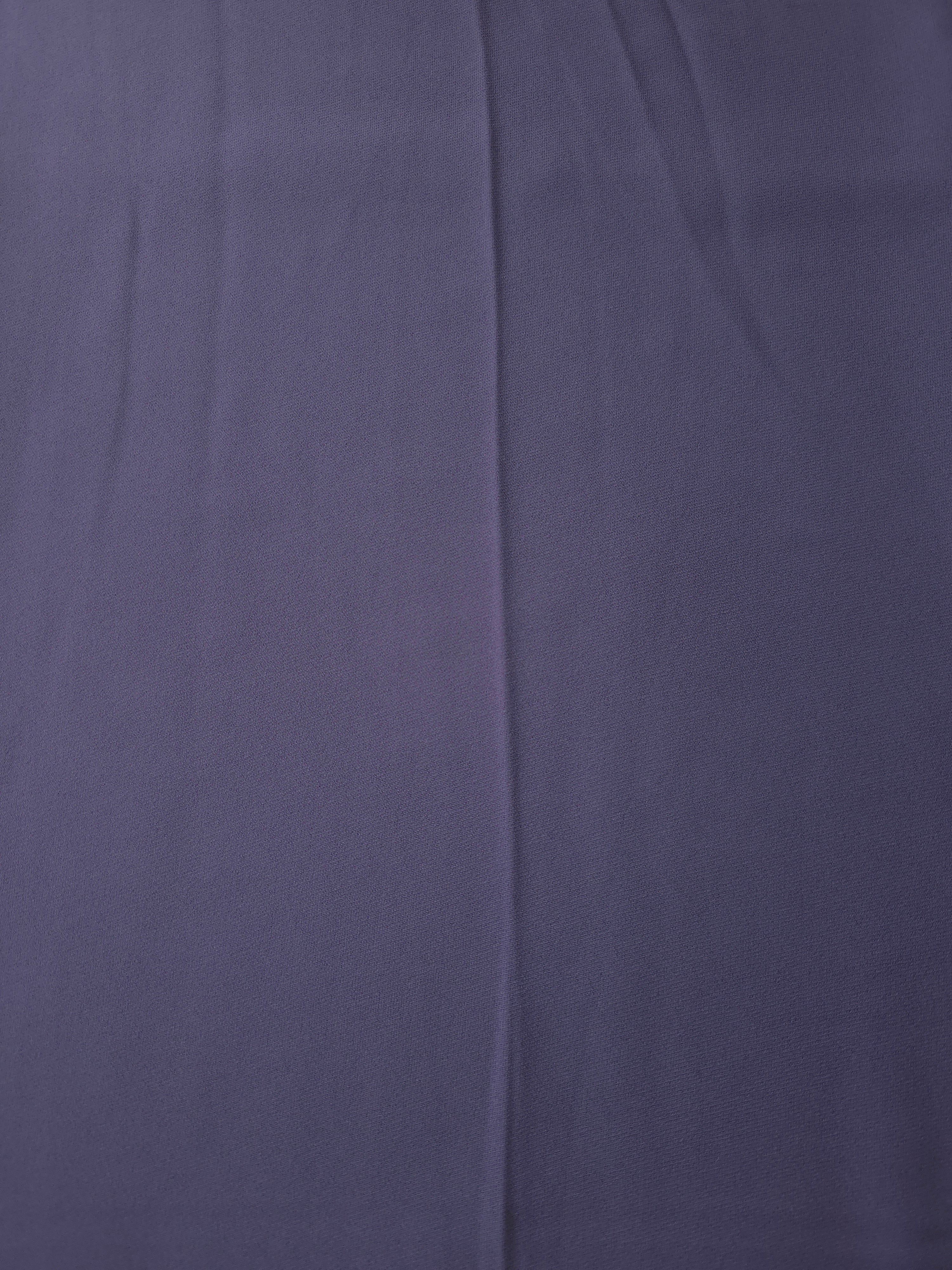 Smoky Violet Purple Italian polyester crepe shown flat, smooth apparel fabric with a soft silky-feel finish