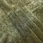 Layered Antique Gold Sheer Square Shimmer Stretch Tulle Fabric showing overlapping geometry, denser shimmer and translucent depth