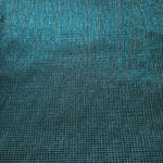 Surface detail of Aqua Teal Sheer Square Shimmer Stretch Tulle Fabric highlighting square grid scale and lightweight tulle texture