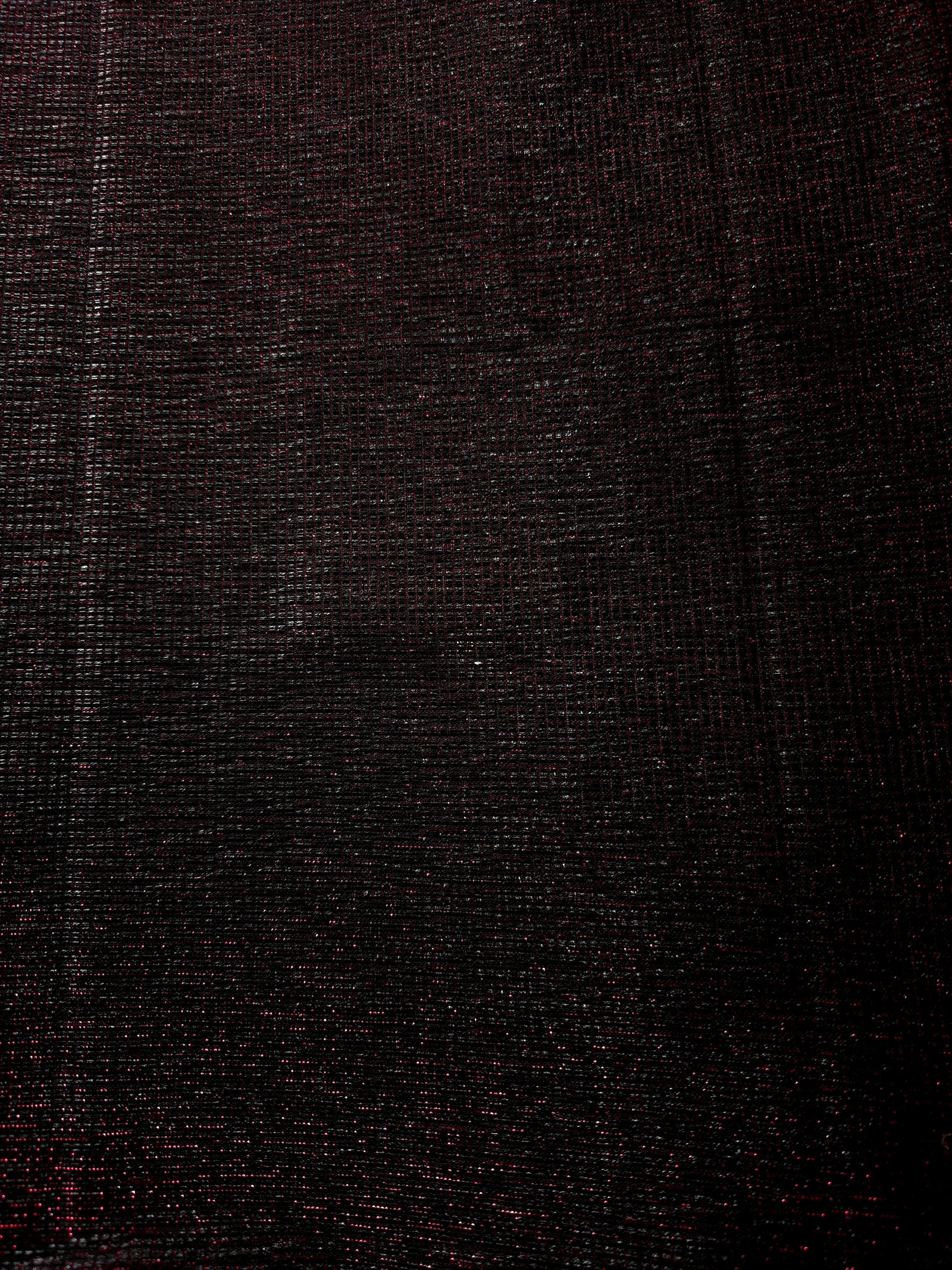 Surface detail of Black Cherry Sheer Square Shimmer Stretch Tulle Fabric highlighting square grid scale and lightweight tulle texture