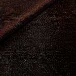 Front and back of Burnt Copper Sheer Square Shimmer Stretch Tulle Fabric showing square motif, sheer knit base and flexible stretch