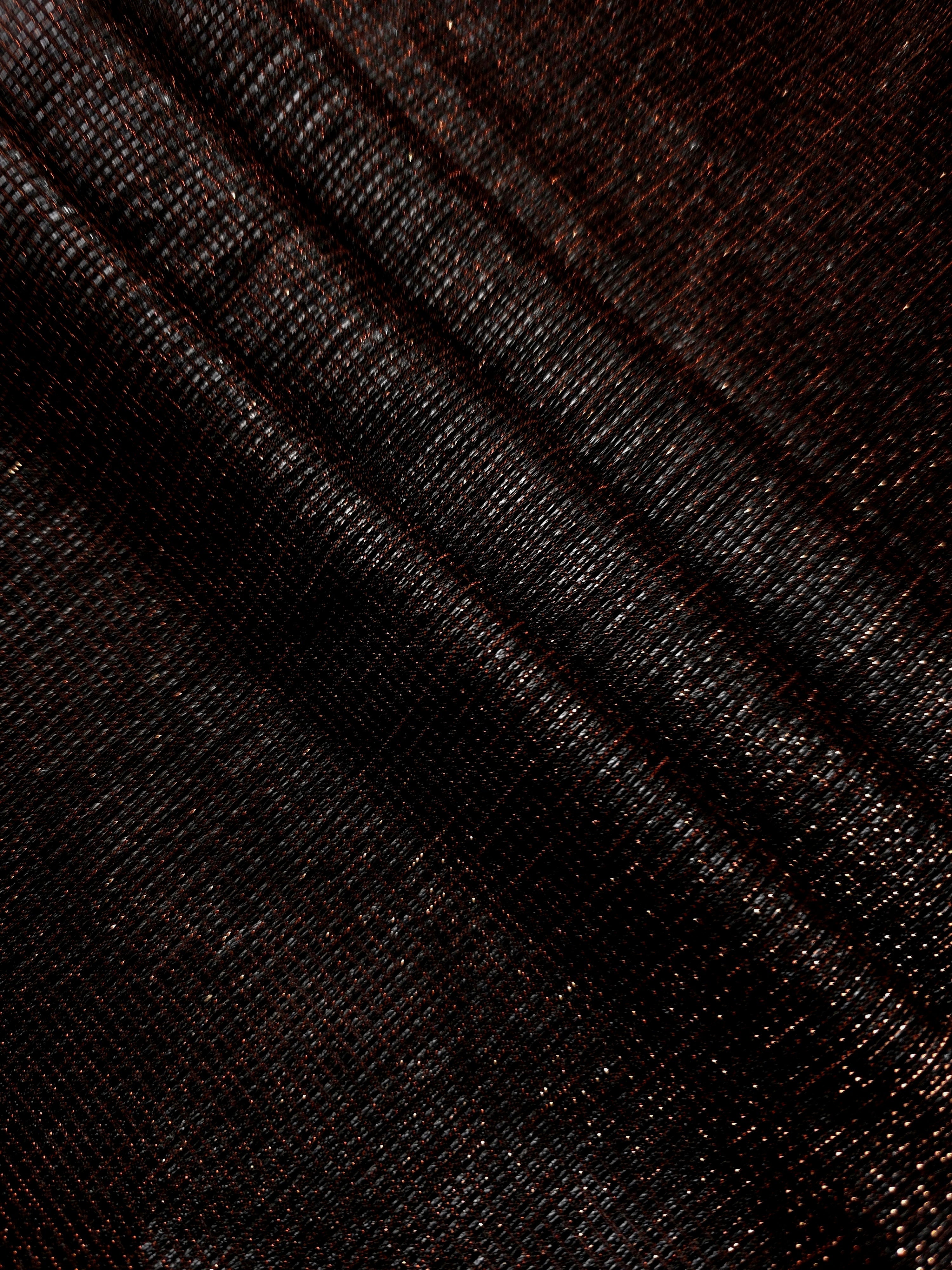 Layered Burnt Copper Sheer Square Shimmer Stretch Tulle Fabric showing overlapping geometry, denser shimmer and translucent depth