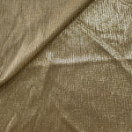 Front and back of Champagne Gold Sheer Square Shimmer Stretch Tulle Fabric showing square motif, sheer knit base and flexible stretch