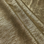 Layered Champagne Gold Sheer Square Shimmer Stretch Tulle Fabric showing overlapping geometry, denser shimmer and translucent depth