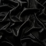 Draped Charcoal Silver Sheer Square Shimmer Stretch Tulle Fabric showing a geometric reflective grid across fluid folds