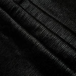 Layered Charcoal Silver Sheer Square Shimmer Stretch Tulle Fabric showing overlapping geometry, denser shimmer and translucent depth