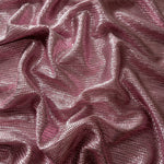 Draped Dusty Mauve Sheer Square Shimmer Stretch Tulle Fabric showing a geometric reflective grid across fluid folds