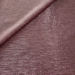 Front and back of Dusty Mauve Sheer Square Shimmer Stretch Tulle Fabric showing square motif, sheer knit base and flexible stretch