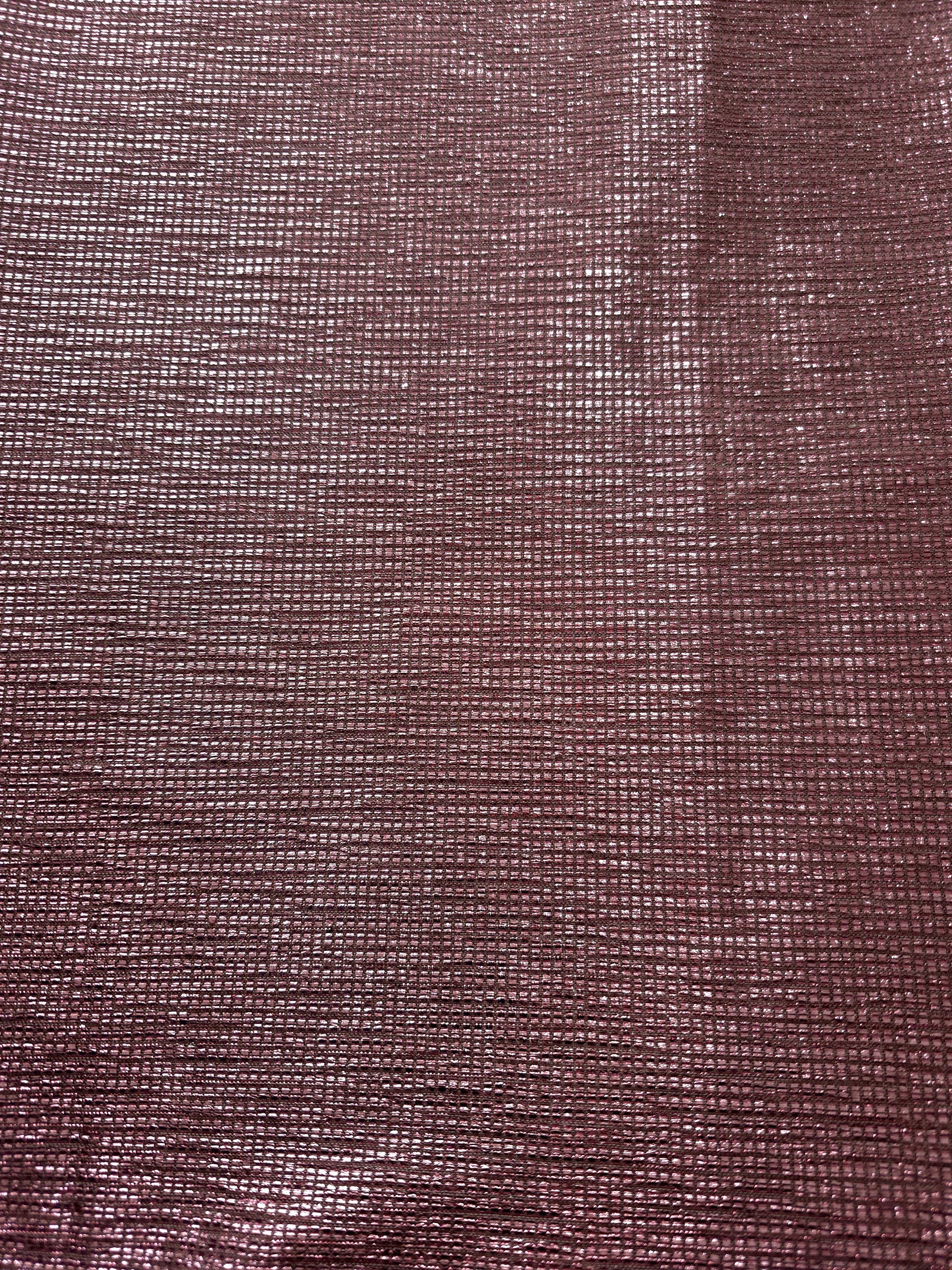 Surface detail of Dusty Mauve Sheer Square Shimmer Stretch Tulle Fabric highlighting square grid scale and lightweight tulle texture