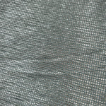 Close-up of Icy Silver Sheer Square Shimmer Stretch Tulle Fabric revealing the square shimmer repeat and fine transparent mesh