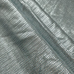 Layered Icy Silver Sheer Square Shimmer Stretch Tulle Fabric showing overlapping geometry, denser shimmer and translucent depth