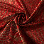 Swirl-draped Ruby Red Sheer Square Shimmer Stretch Tulle Fabric showing structured square reflections moving through soft folds