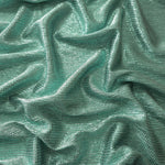 Draped Sage Green Sheer Square Shimmer Stretch Tulle Fabric showing a geometric reflective grid across fluid folds