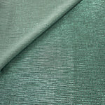 Front and back of Sage Green Sheer Square Shimmer Stretch Tulle Fabric showing square motif, sheer knit base and flexible stretch