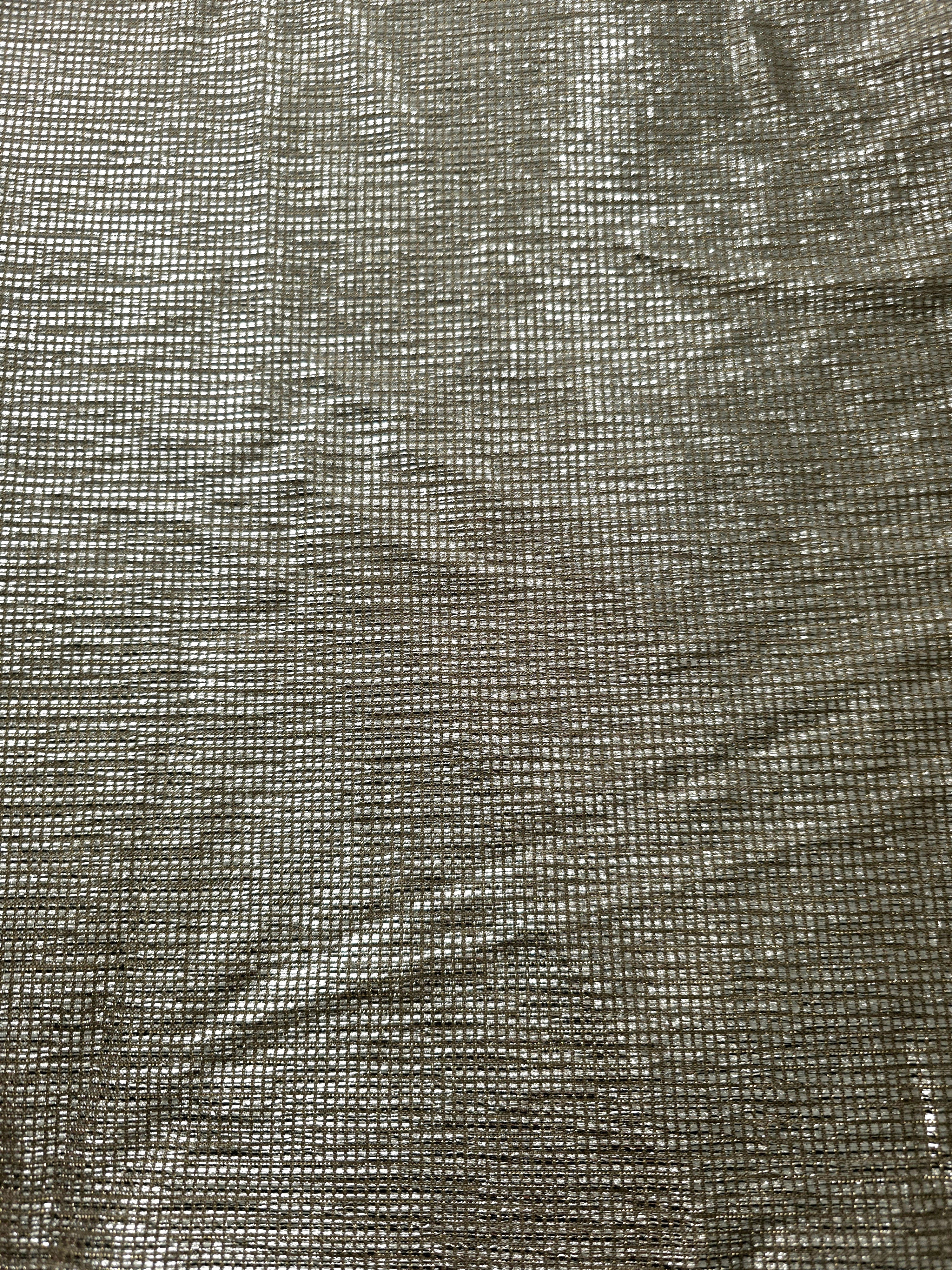 Surface detail of Vanilla Cream Sheer Square Shimmer Stretch Tulle Fabric highlighting square grid scale and lightweight tulle texture