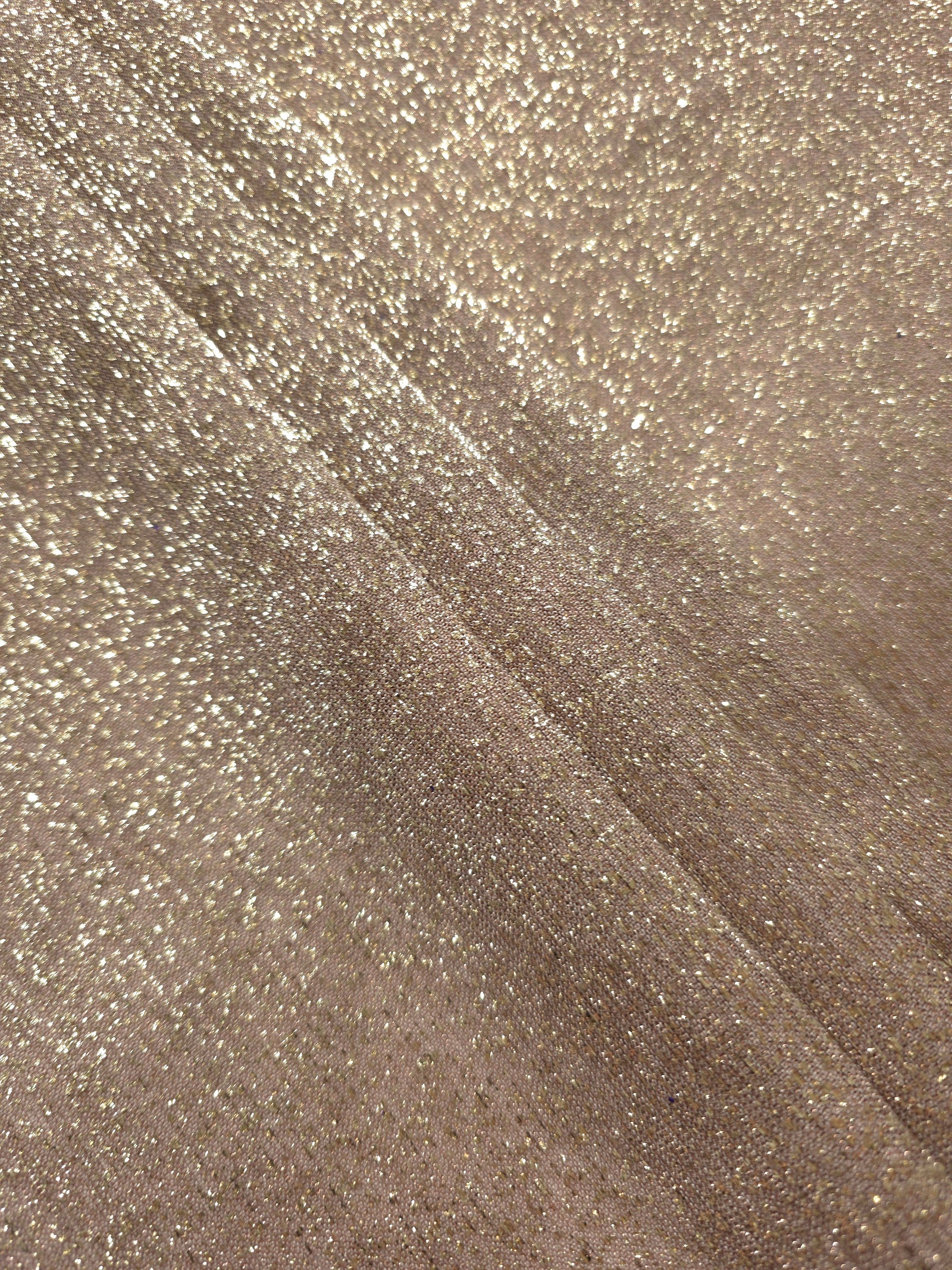 Layered Champagne Beige Sheer Glitter Stretch Tulle Fabric showing richer sparkle, soft depth and lightweight transparent folds