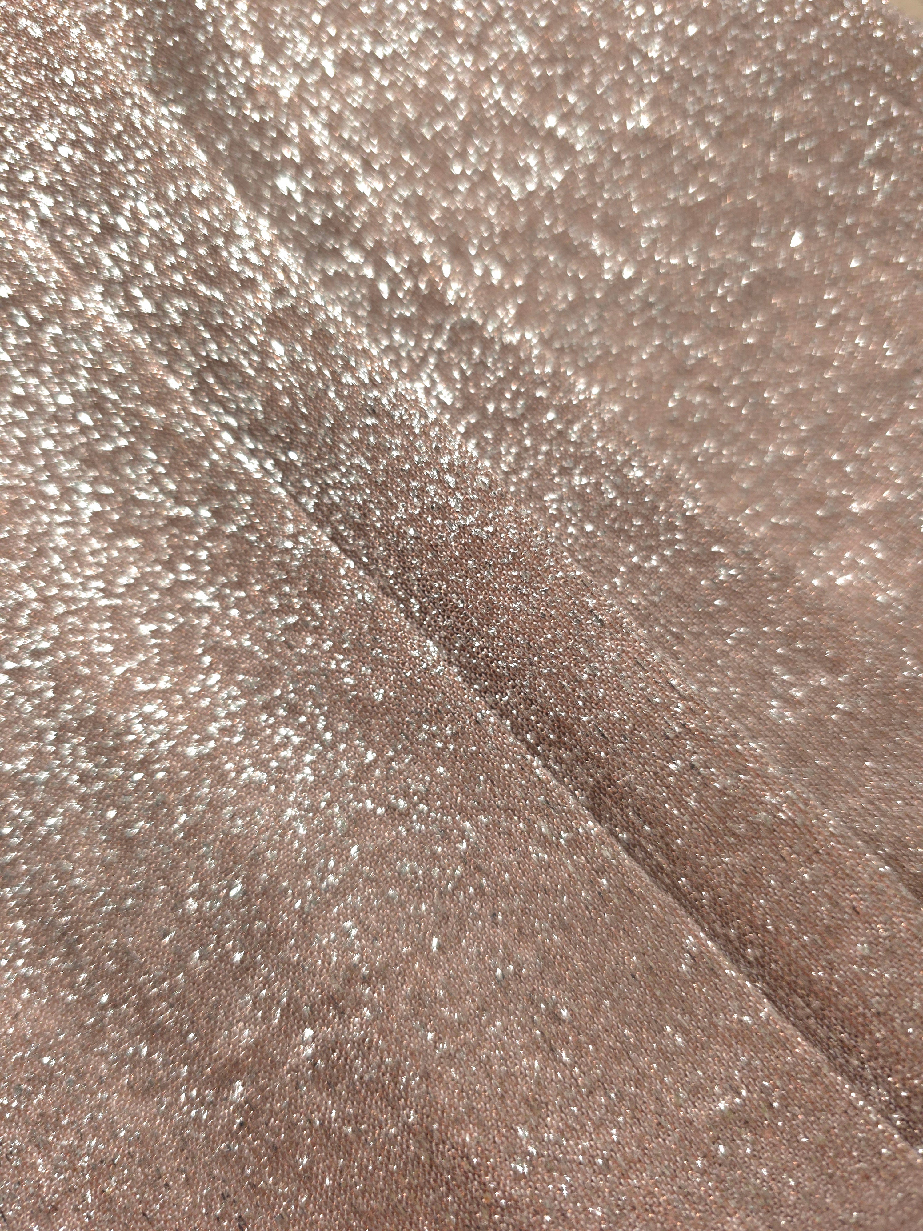 Layered Rose Taupe Sheer Glitter Stretch Tulle Fabric showing richer sparkle, soft depth and lightweight transparent folds