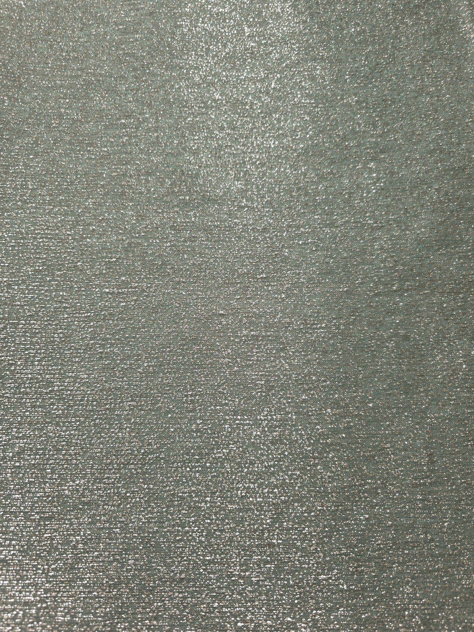 Surface detail of Silver Sage Sheer Glitter Stretch Tulle Fabric showing glitter coverage across the fine sheer tulle base
