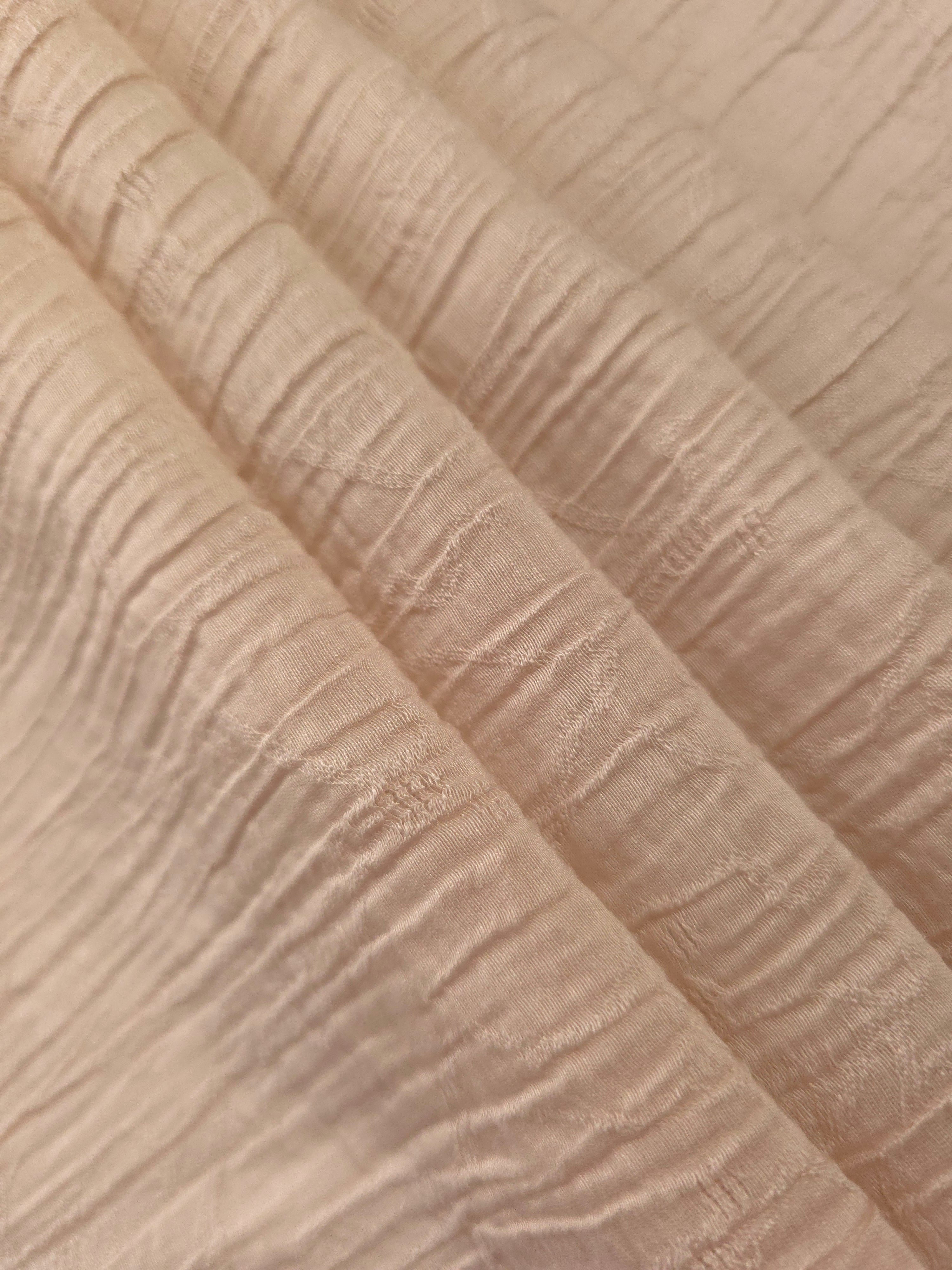 Flowing Soft Beige Tencel jacquard with fine root line texture for lined dress layers.