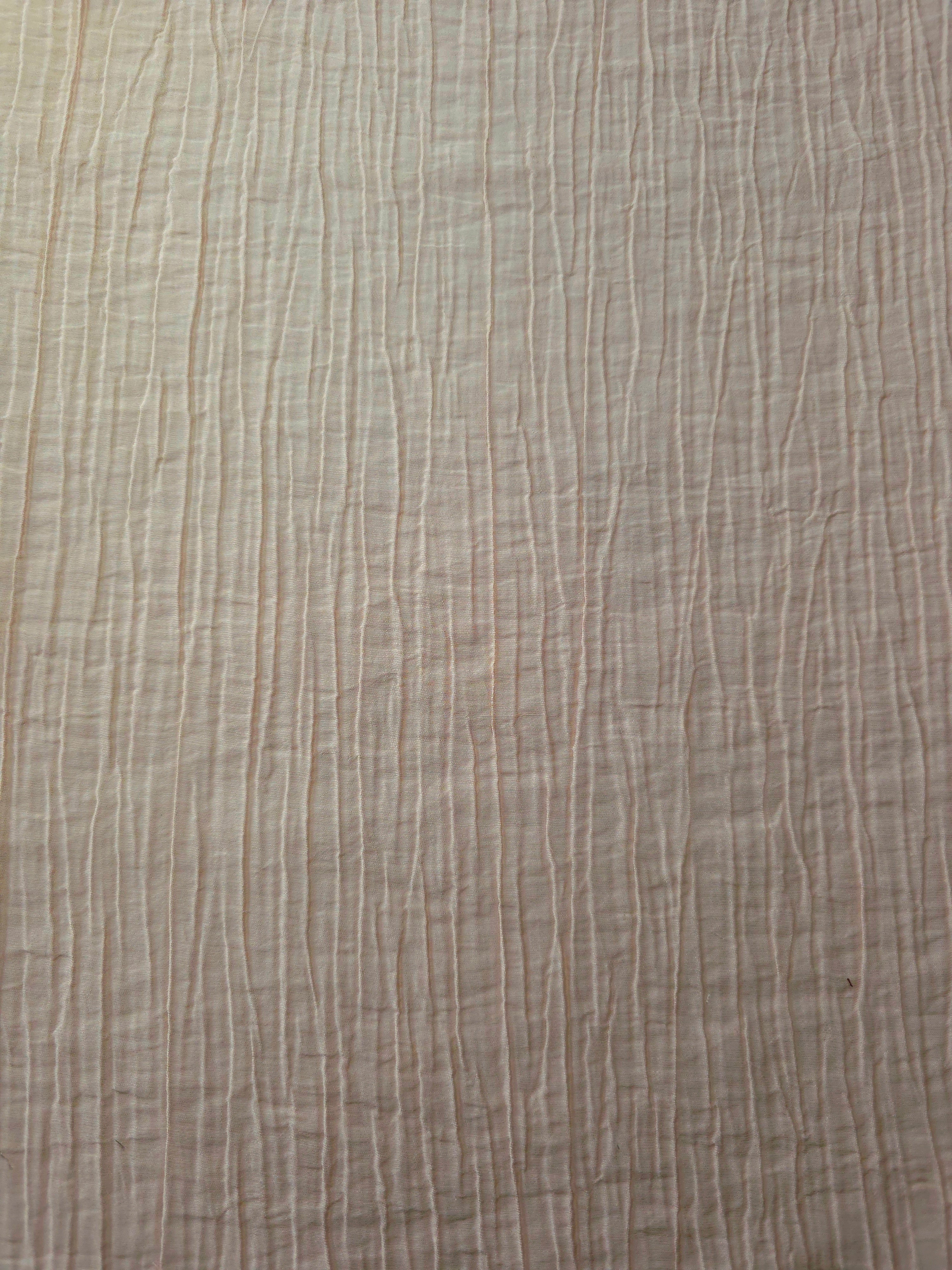 Flowing Soft Beige Tencel jacquard with subtle woven texture for lined dress layers.