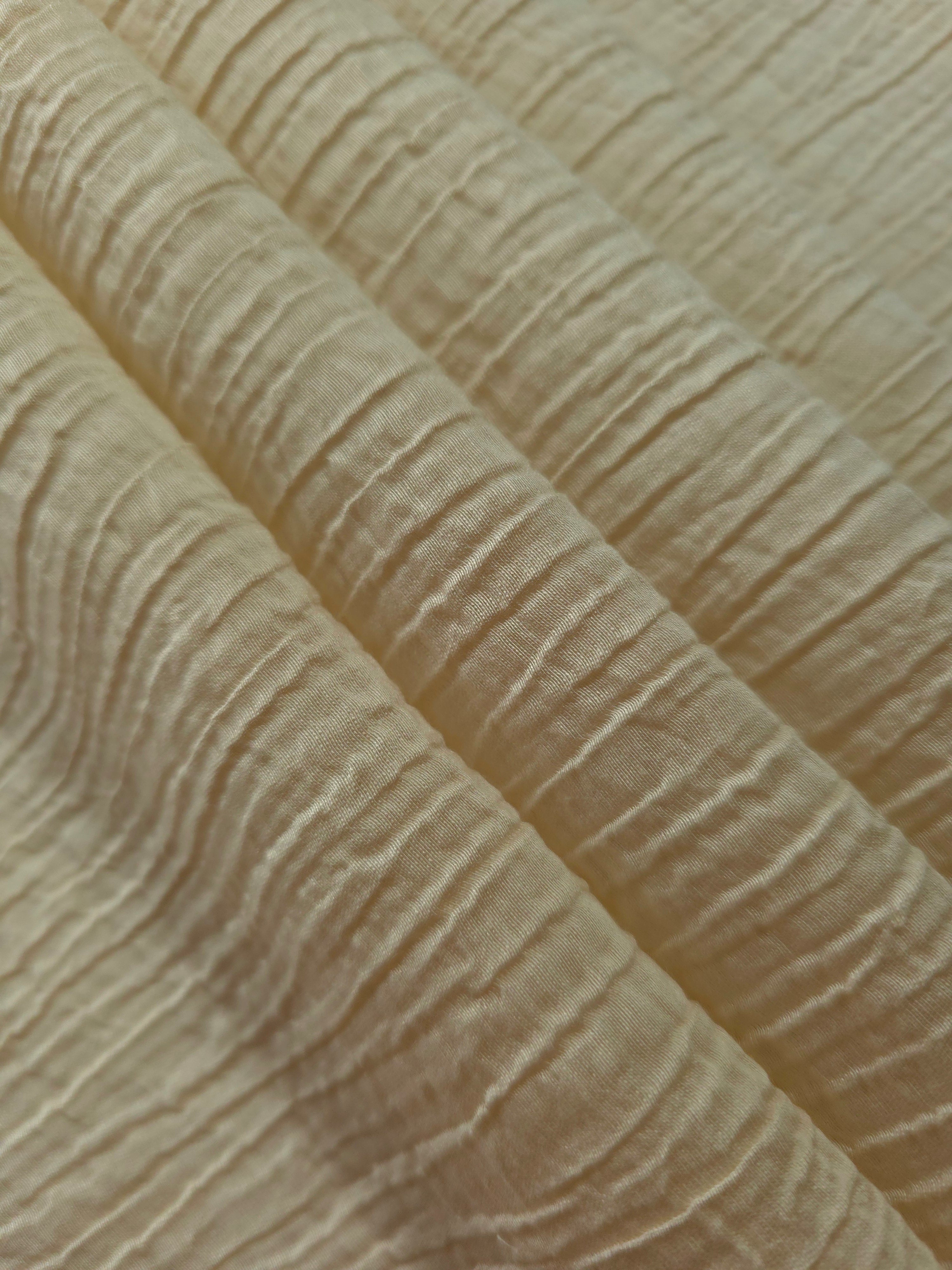 Flowing Butter Yellow Tencel jacquard with subtle woven texture for lined dress layers.