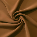 Toffee Brown polyester crepe arranged in a flowing swirl, showing drape used for abayas and modest fashion