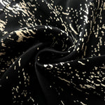 Draped Formal Black - Charcoal Turkish rayon fabric showing fluid fall for black kaftans and modest dresses.