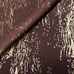 Front and back view of Chocolate Brown - Black ink line rayon fabric for print coverage and lining checks.