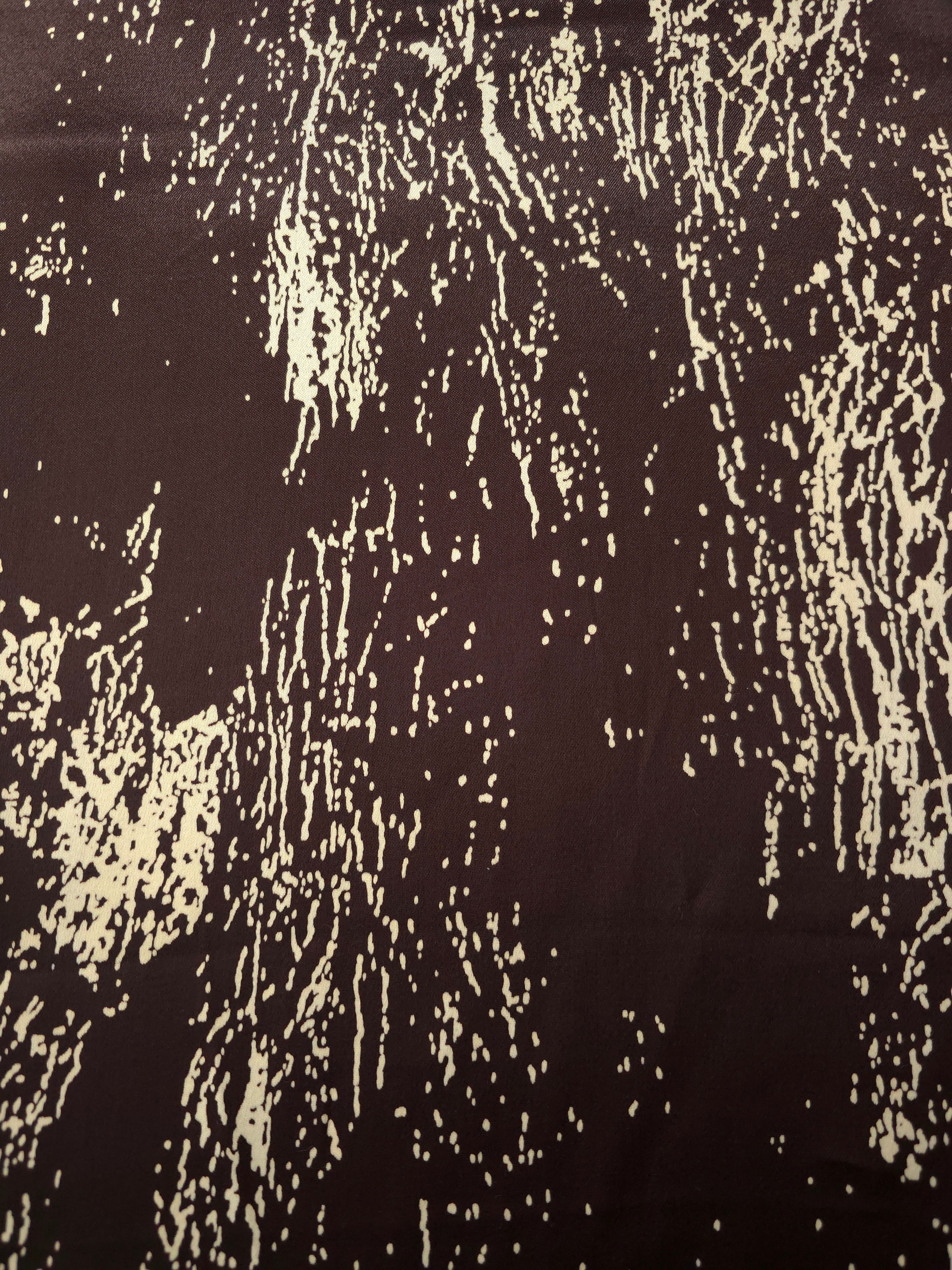 Wide shot of Chocolate Brown - Black Turkish rayon fabric for modestwear, abaya and kaftan yardage.